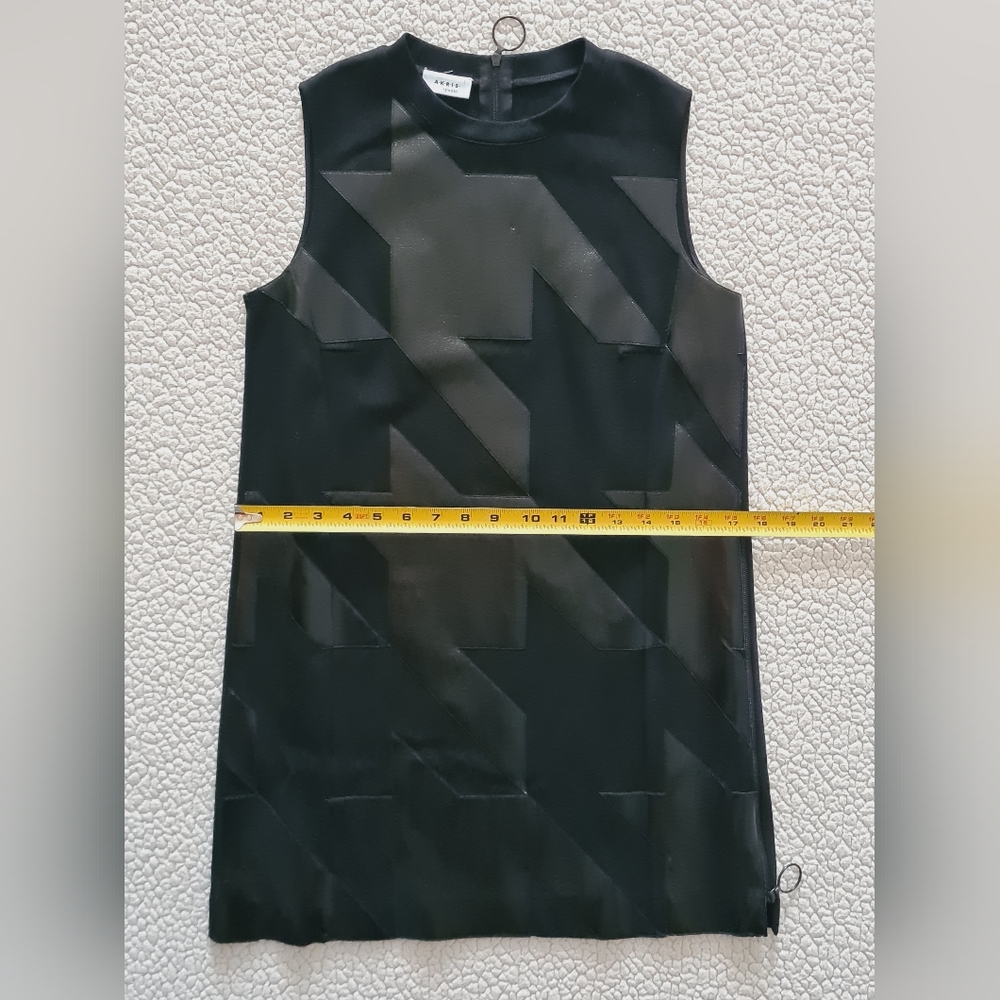 AKRIS PUNTO Sleeveless Houndstooth Patchwork Mini Dress Black US 4 Org $1,250 - Picture 10 of 12